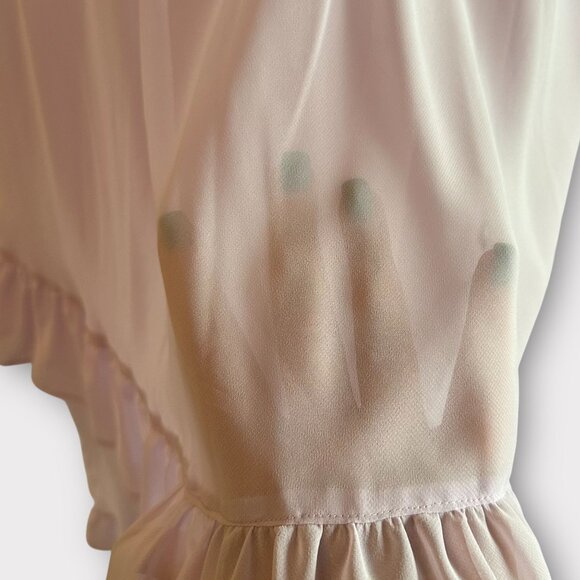 Oscar De La Renta Pink Label Sheer Negligee Chemise Lilac Babydoll Sz Large - Picture 4 of 6